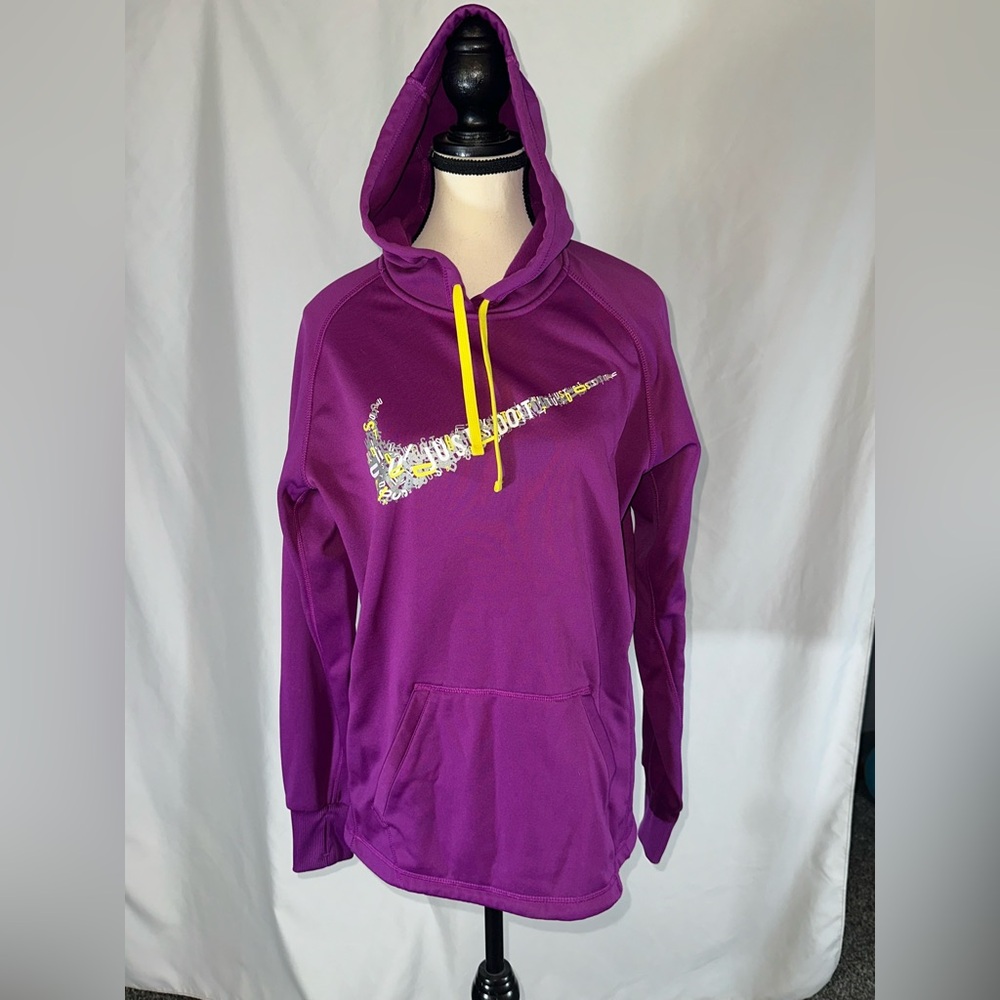 NIKE • Yellow and Purple Dri-fit Hoodie Women’s Size Med